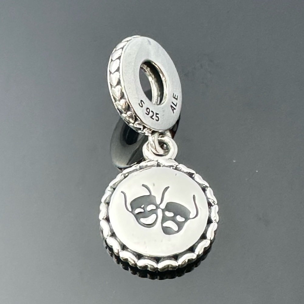 Pandora Theater Actor Masks The World is Your Stage Silver Charm Gift Box #2